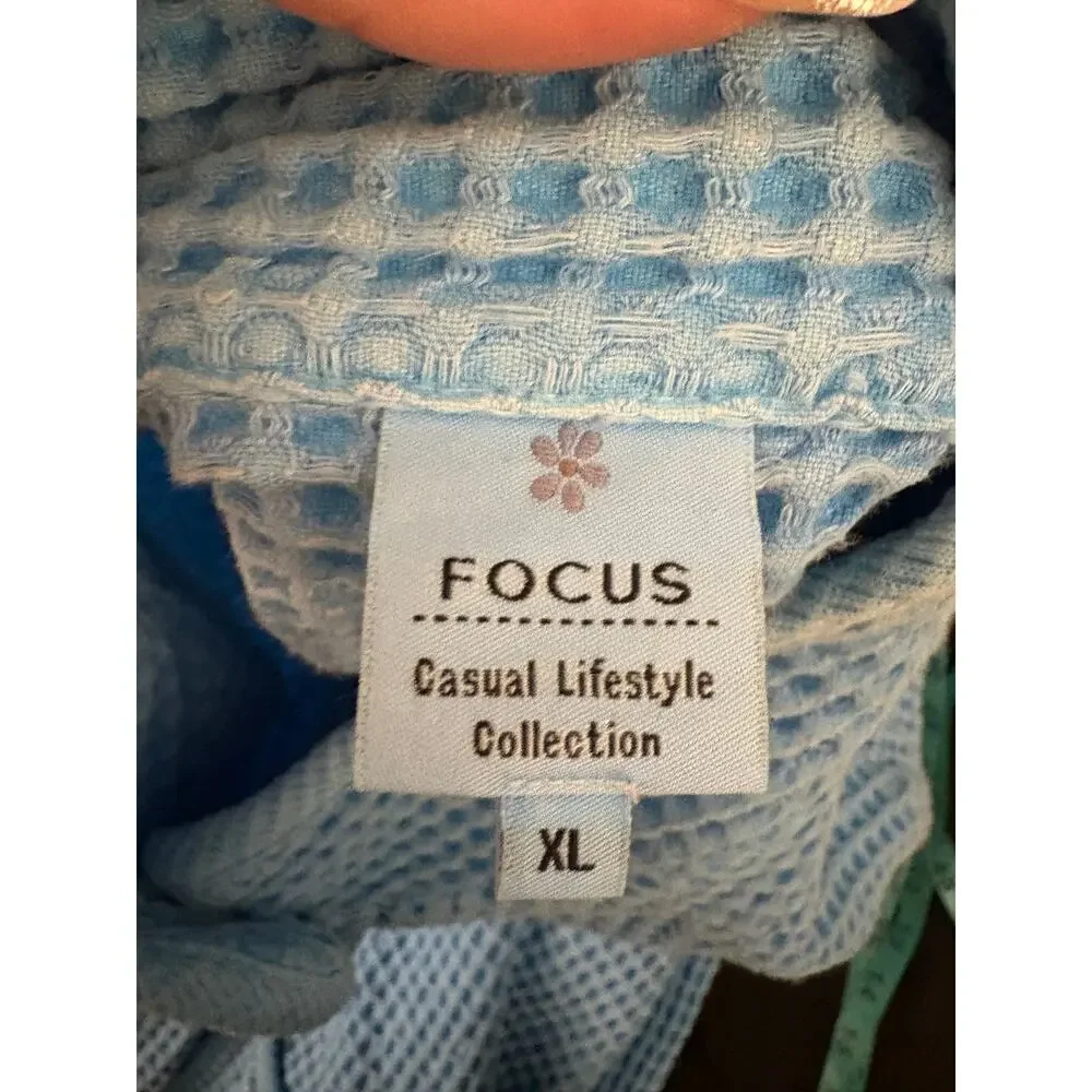 Focus Casual Lifestyle Collection Waffle Jacket Vintage Cotton Beachy Textured